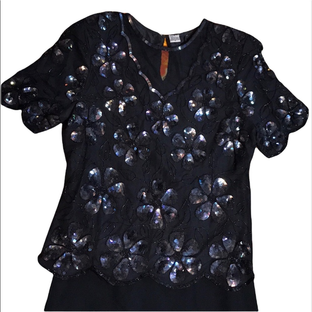 VTG Sequin Beaded Top Size M